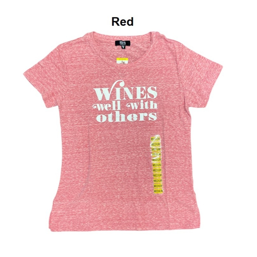 NWT Women's Red MODERN CANVAS Wine Tee Size Small